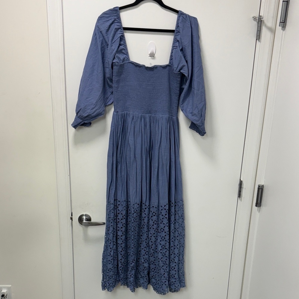 FREE PEOPLE LONG SLEEVE BLUE DRESSS! - Picture 3 of 7